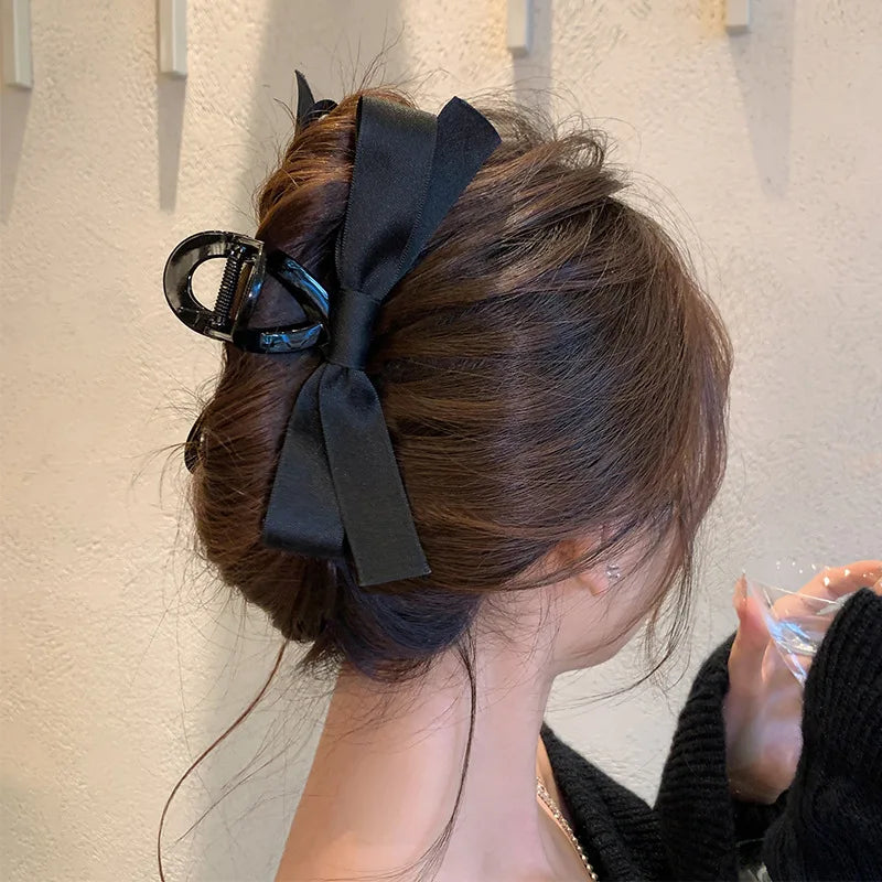 Black Bow Hair Claw Clip