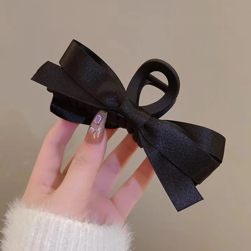 Black Bow Hair Claw Clip